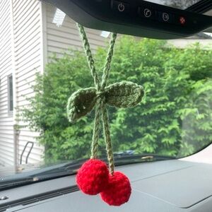 Handmade Red Cherry Car Ornament